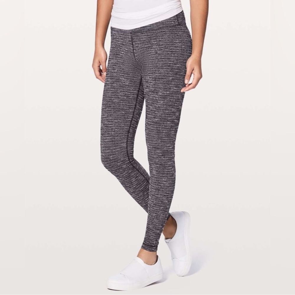 Lululemon Wunder Under Coco Pique Black/White